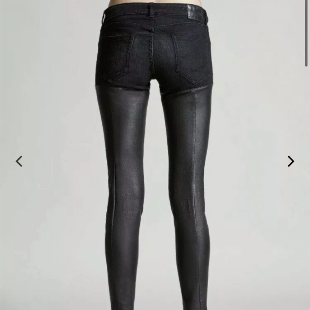 R13 Black Leather Chaps JEANS SIZE 24 $845. - Picture 5 of 12